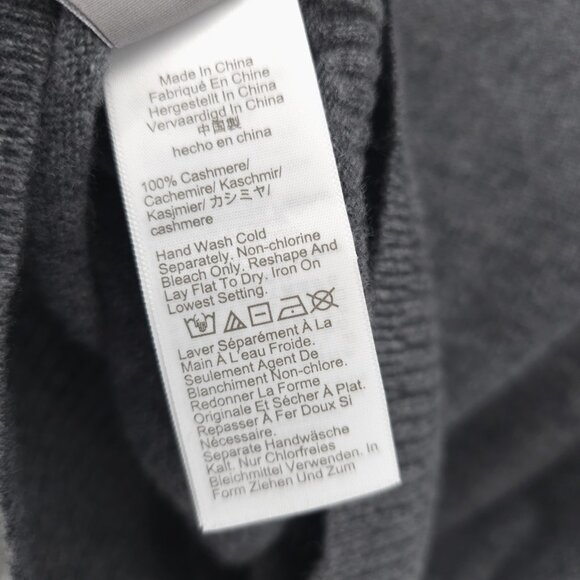 NWT J CREW 100% Cashmere Shrunken Crewneck Sweater HEATHER CHARCOAL Cropped MED - Picture 7 of 8